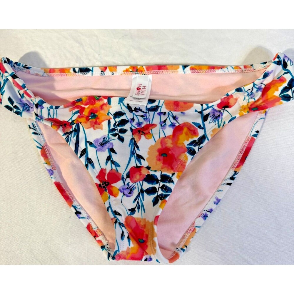 Hula Honey Floral Cottagecore Swimsuit Bikini Bottoms Women's Medium Coastal